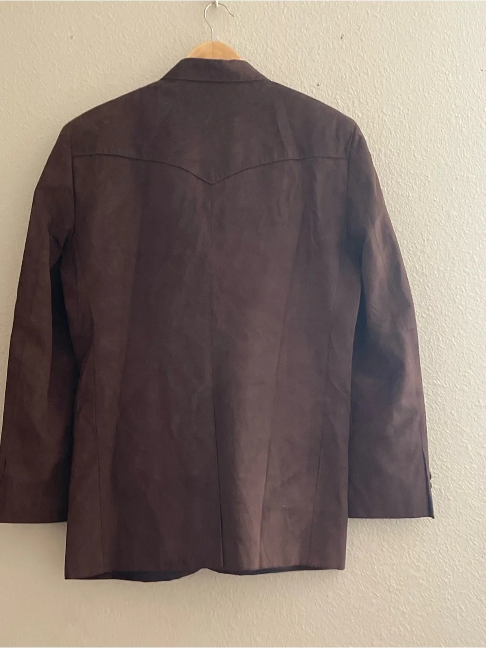 Circle S Western Sport Coat Blazer Brown Faux Suede Blazer - Classic Two-Button
